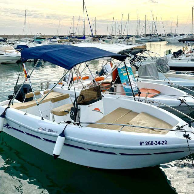 Benalmádena: Alquiler de barcos sin licencia Costa del Sol - Beach Anchor Stops for Swimming and Snorkeling