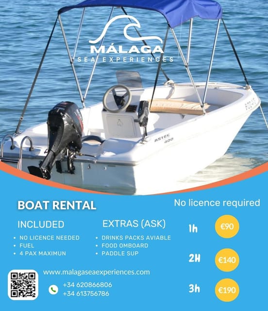 Boat rental without a license in Malaga city for 1-6 people. - License-Free Boat Rental at Playa del Palo: What You’re Really Buying