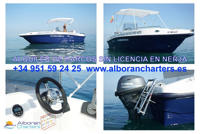 Boat Rentals without licence in Nerja - On-the-water route: Cerro Gordo, La Herradura caves, Maro, and the Balcony of Europa