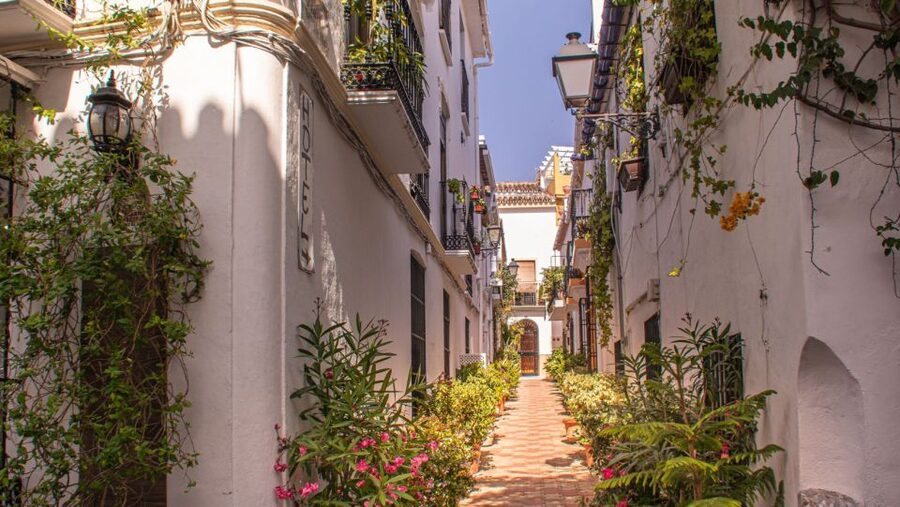 From Malaga or Costa del Sol: Mijas, Marbella & Puerto Banus - Marbella on your clock: Plaza de Los Naranjos to Dalí replicas on Av. del Mar