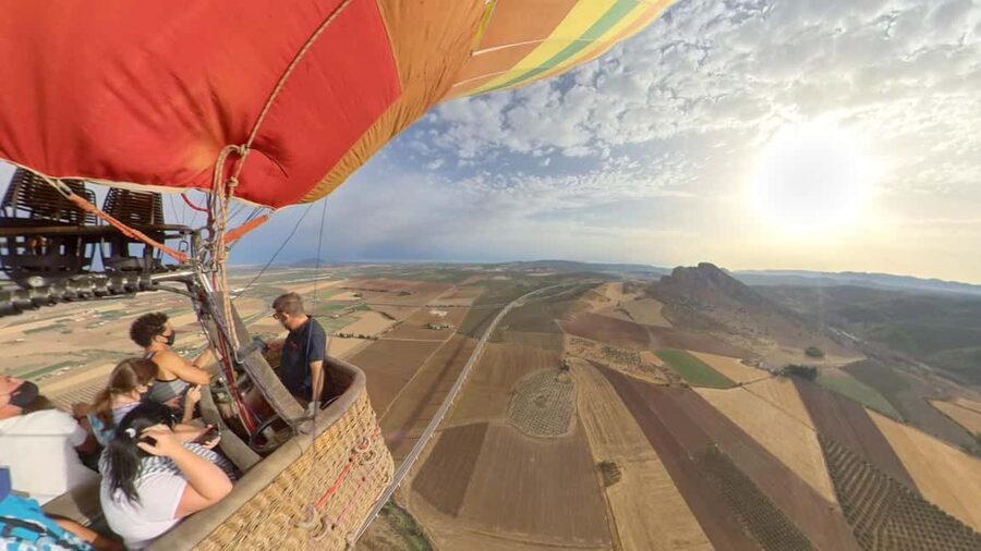 Hot air balloon ride in Antequera (Malaga) - The Sunrise Stop Where You Can Help Inflate the Balloon