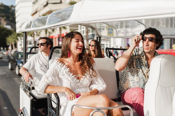 Malaga Express Tour with Local Guide in Eco Tuk Tuk Private - La Farola and La Malagueta: the port edge and the beach reality
