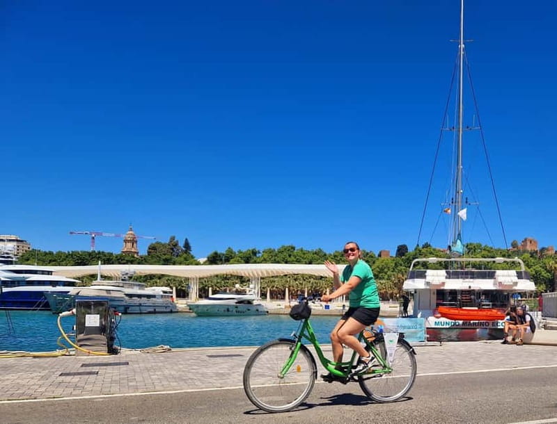 Malaga La Bella Coast Bike Tour - The return ride: stopping for monuments along the ancient coastline