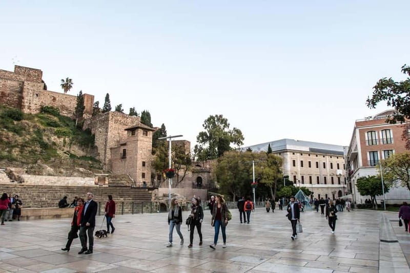 Malaga: old town walking tour & flamenco show - Starting at the Alcazabilla glass pyramid and getting your bearings