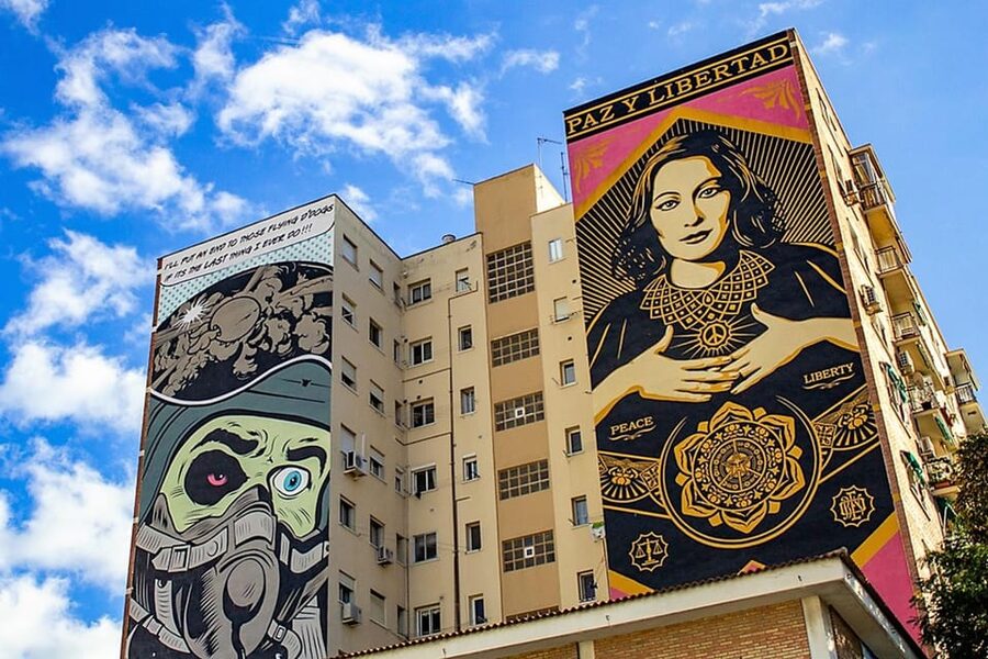 Málaga: Street Art Tour in the Soho District - The international mural lineup: Obey, DFace, BoaMistura, and more