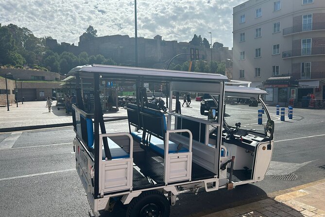 Malaga: Tuk tuk tour - Gardens, the Three Graces Fountain, and a Walkable Urban Finish