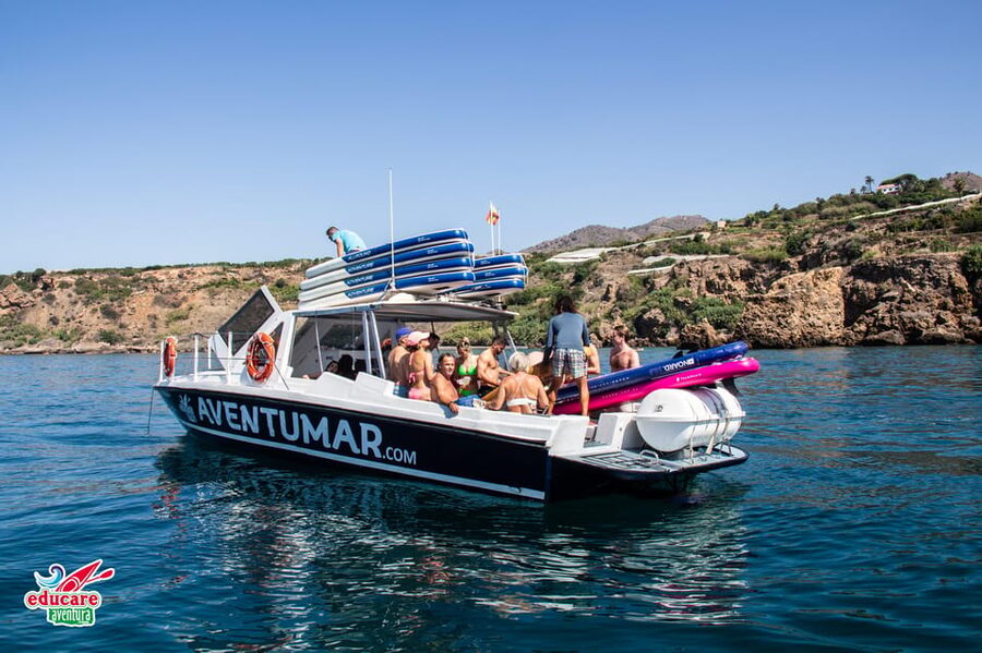 Nerja: Maro Waterfall Boat Trip with Paddleboarding & Drink - The Maro Waterfall stop: SUP approach and a shallow-water landing