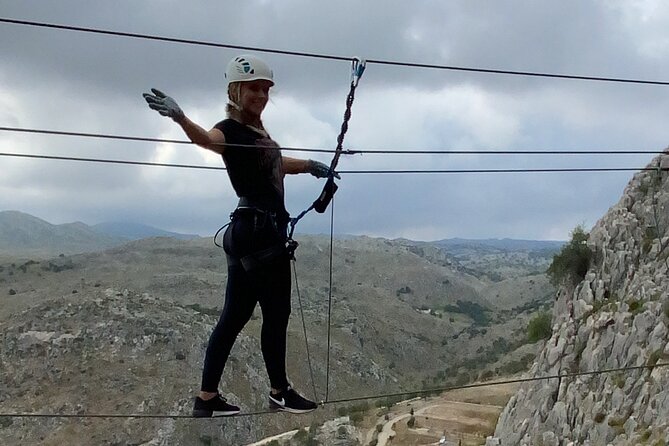 Via Ferrata & Zip Line Zafarraya - The via ferrata route: steps, pendulums, and monkey bridges